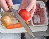 トマトとウスターソースでドライカレー作り方1写真