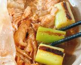 缶詰で☆鮭中骨水煮と焼き葱の旨だし煮作り方4写真