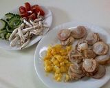 ホタテと夏野菜のガーリックバター醤油パン作り方1写真