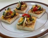 ホタテと夏野菜のガーリックバター醤油パン作り方4写真
