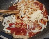 トマト🍅ジュースツナの塩昆布うどん作り方2写真