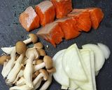 ワンパンで!鮭のレモンクリームパスタ作り方1写真