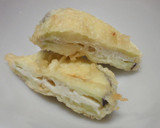 茄子の鶏しんじょはさみ揚げ作り方4写真