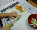 きゅうりとちくわの梅海苔あえ作り方1写真
