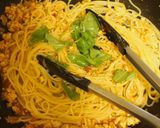 ミートソースとバジルのパスタ作り方7写真