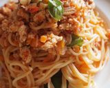 ミートソースとバジルのパスタ作り方8写真