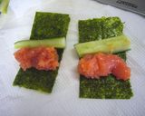 めんたいときゅうりの海苔巻串天作り方1写真