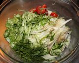 ミョウガと蒸し鶏の柚子胡椒ポン酢和え～♪作り方4写真