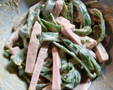 ピーマンと魚肉ソーセージのクリチ和え作り方4写真