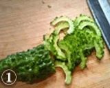便秘解消★ゴーヤのにんにく醤油漬け作り方1写真