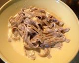 そば粉の平打ち麺ｄｅカルボナーラ風作り方17写真