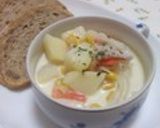 大満足♪具だくさんココナッツミルクスープ作り方4写真