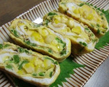 ゆでとうもろこしと、ピーマンの卵焼き作り方4写真