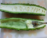 夏野菜　ゴーヤとなすの味噌ゴマラー油炒め作り方1写真