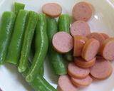 簡単お弁当おかず☆インゲンとウインナー作り方1写真