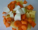 鳥レバーとごろごろ野菜のカレー作り方1写真