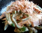 ピーマンと魚肉ソーセージのクリチ和え作り方5写真