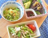鶏むね肉としめじ 水菜の塩葱醬和え♪作り方4写真
