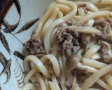 簡単★キノコと挽肉の焼きうどん作り方5写真
