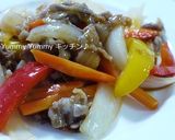 豚ばら肉とパプリカの甘酢炒めどんぶり♪作り方5写真