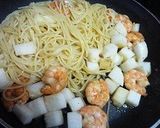 海老と長芋と水菜の和遊パスタ作り方5写真