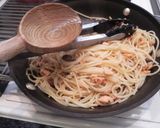 焼鮭の残りで☆マヨ醤油パスタ☆作り方6写真