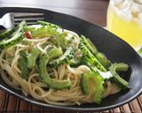 ゴーヤのガーリックチーズ＆ぺペロンチーノ作り方4写真