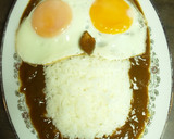 目玉焼きでふくろうさんのデコカレー☆作り方3写真