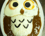 目玉焼きでふくろうさんのデコカレー☆作り方5写真