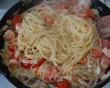 うまっ！シーフードのトマトクリームパスタ作り方9写真
