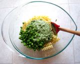 ほうれん草とピースのバジルソースパスタ作り方4写真