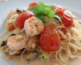 うまっ！シーフードのトマトクリームパスタ作り方10写真
