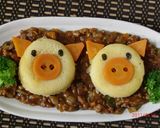 仲良しブタさん☆デコカレー作り方9写真