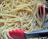 めんたいしらす&野沢菜の冷製パスタ作り方4写真