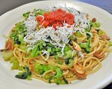 めんたいしらす&野沢菜の冷製パスタ作り方5写真