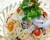 鮭とトマトの梅風味冷製パスタ作り方8写真