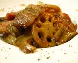 ベーコン・蓮根の香りペッパーバター醤油作り方2写真