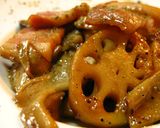 ベーコン・蓮根の香りペッパーバター醤油作り方5写真