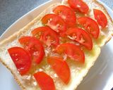 トマトの和風トースト　梅ワサビ風味作り方3写真