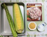 夏簡単今日の夕飯アスパラとうもろこしご飯作り方1写真