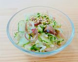 茗荷ときゅうりの胡麻油和え作り方3写真