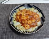 白菜炒め甘口エビチリ乗せ作り方8写真