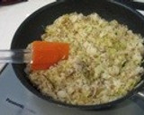 我が家のあっさり挽肉入り和風オムライス♬作り方5写真