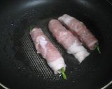 花ニラ(韮菜花)の豚肉巻き作り方4写真