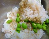 チーズを乗せた　梅風味たらこおにぎり作り方3写真