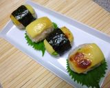 チーズを乗せた　梅風味たらこおにぎり作り方7写真