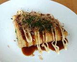 男のフカフカオムレット風お好み焼き作り方5写真