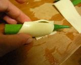 オクラ＆チーズ＆ハムのくるくる餃子作り方2写真