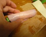 オクラ＆チーズ＆ハムのくるくる餃子作り方3写真