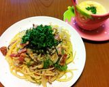 ベーコンと梅干のバター醤油パスタ❤作り方6写真